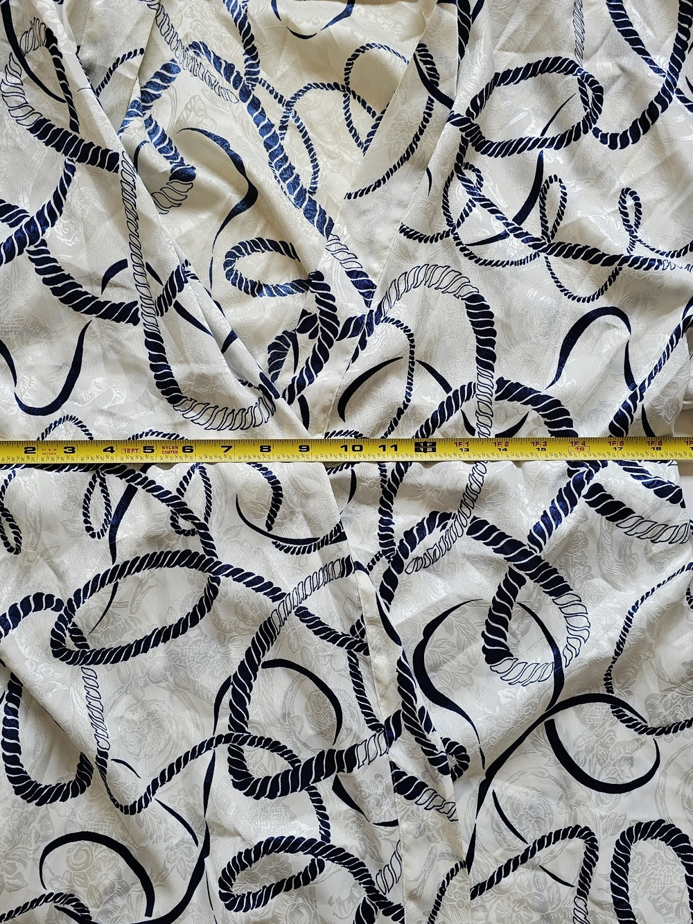 White & Navy Rope-Print Kimono Robe by Val Mode - Picture 5 of 5